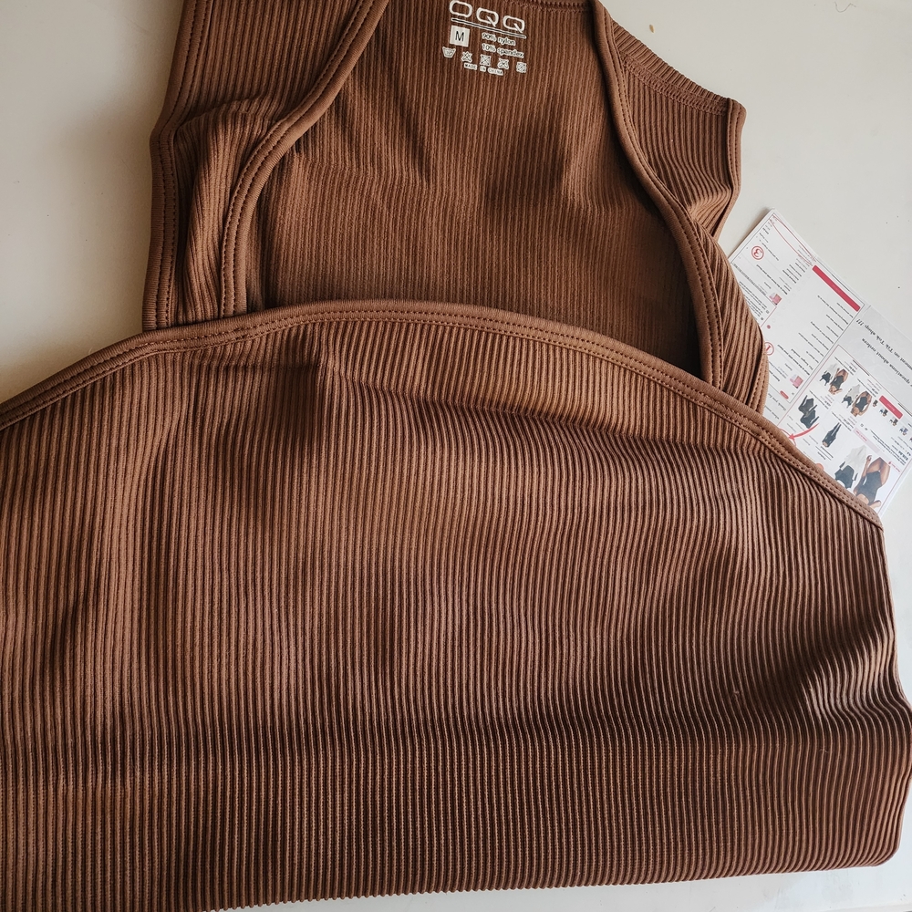 Brown Ribbed Bodysuit